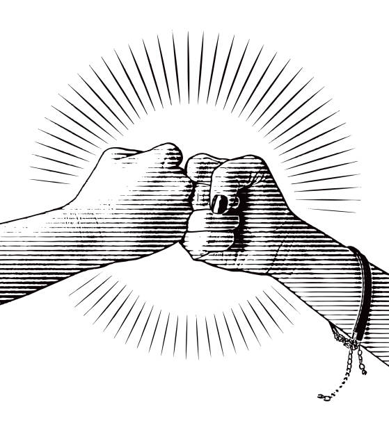 кулачный удар - handshake women human hand business stock illustrations