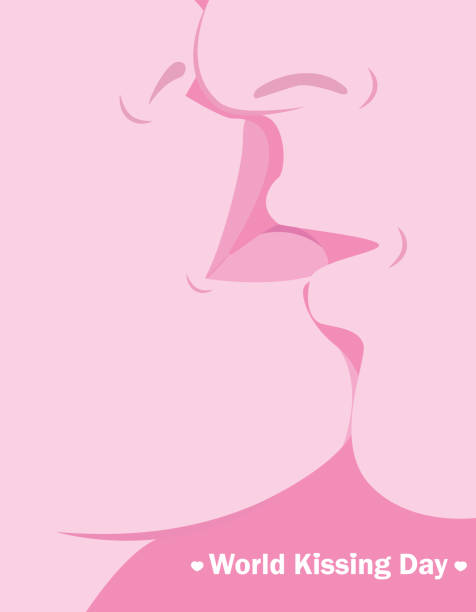 welt-küssen-tag - lipstick kiss stock-grafiken, -clipart, -cartoons und -symbole