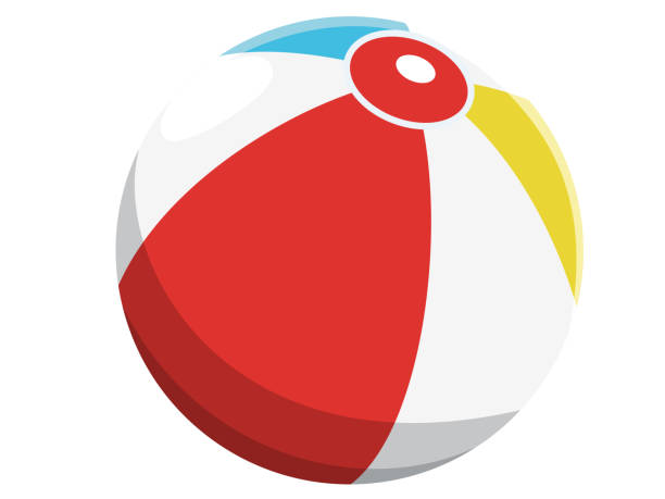 ilustrações, clipart, desenhos animados e ícones de bola de praia, ilustração de ícone tradicional de verão[imagem vetorial] - beach ball ball sphere red