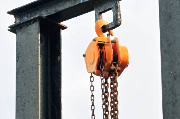 istock Hoists used in industry For easy lifting of heavy objects 1325688815