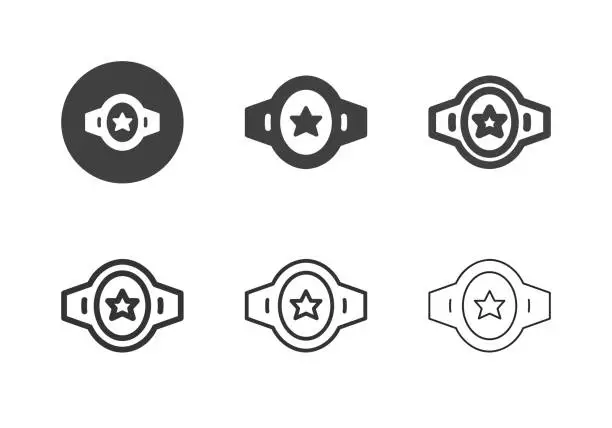 Vector illustration of Championship Belt Icons - Multi Series