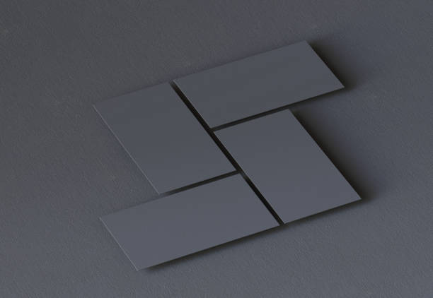 istock Business cards blank template on black background 1325700703