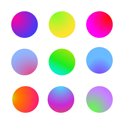 Clean Color Circle Minimalistic Colored Circles Collection On White Background Stock ...