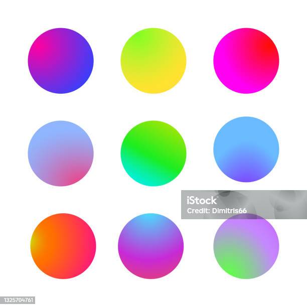Clean Color Circle Minimalistic Colored Circles Collection On White Background Stock ...