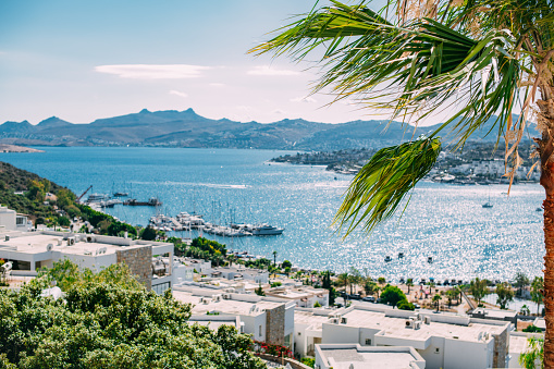 Bodrum,Turkey. 11 August 2022: Bodrum is one of the places where local and foreign tourists come heavily during the summer months. Especially Bodrum Castle is the most popular place.