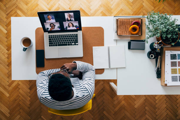 istock Work Frim Home: Young African American Having Conference Call 1325708040