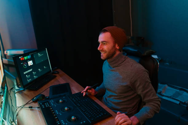 istock Male Video Editor Working on His Personal Computer with Big Display 1325709069