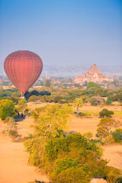 istock Big red balloon over plain of Bagan in evening, mandalay Myanmar 1325712783