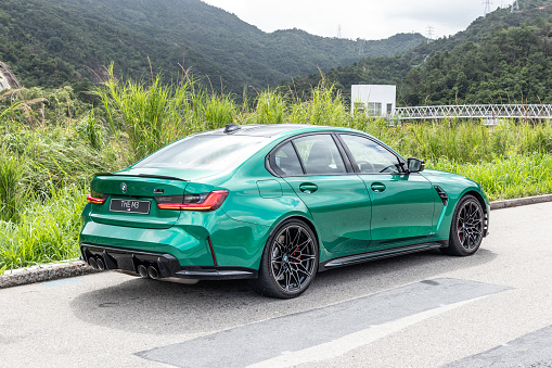 Hong Kong, China June 15, 2021 : BMW M3 Competition Test Drive Day June 15 2021 in Hong Kong.