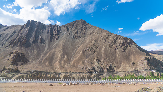 Landscape of countryside mountain on the sunny day Nubra valley in Leh, Ladakh India