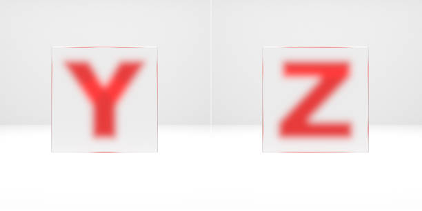 istock Y, Z letters through matte glass. 1325720329