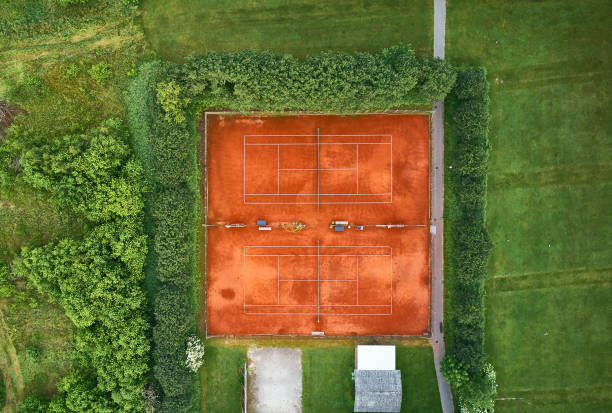 istock Directly above tennis court 1325721540