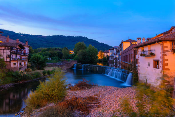 istock Elizondo in the blue hour. Navarre, Spain 1325724576