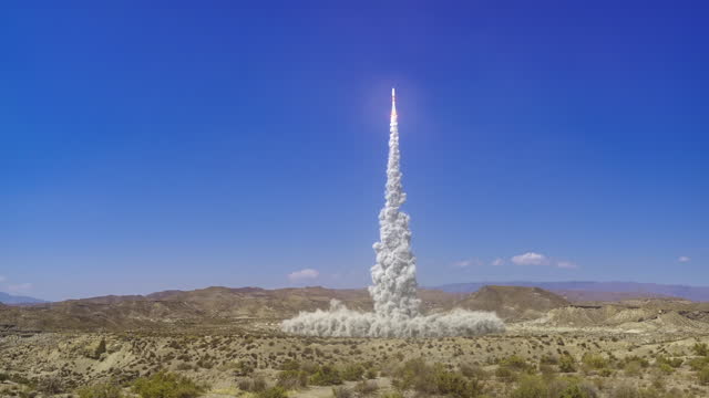 Detailed realistic animation of Rocket Launch.