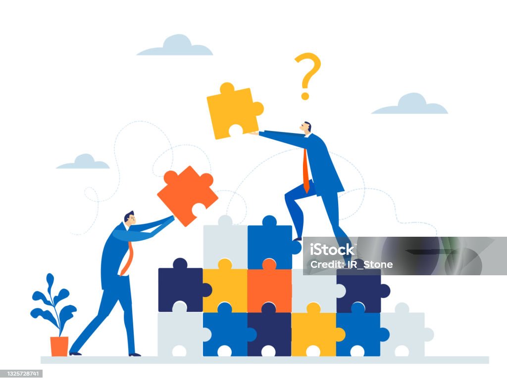 Business People Working With Puzzles Solving Problems Find Solution And ...