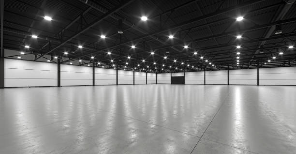 istock 3D render of empty exhibition space. backdrop for exhibitions and events. Tile floor. Marketing mock up. 1325730000