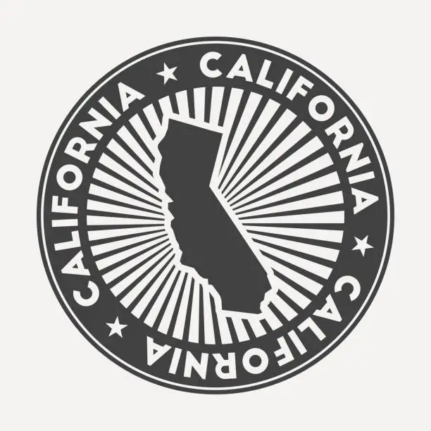 Vector illustration of California round logo.