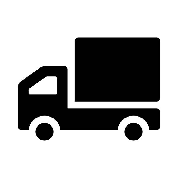 bildbanksillustrationer, clip art samt tecknat material och ikoner med illustration icon of truck, delivery. - lackad illustrationer
