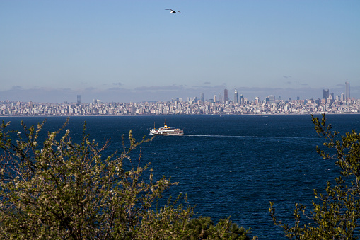 A picture of the Alcatraz Island and the surrounding San Francisco Bay.