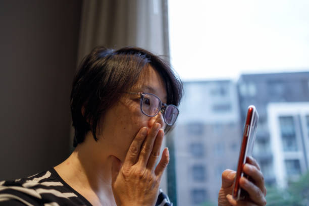 Woman reading her phone