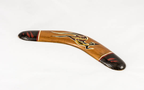 istock Brown wooden decorated australian boomerang 1325737452