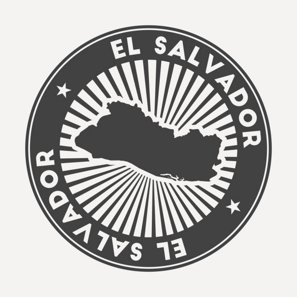 Republic of El Salvador round logo. Republic of El Salvador round logo. Vintage travel badge with the circular name and map of country, vector illustration. el salvador landmarks stock illustrations