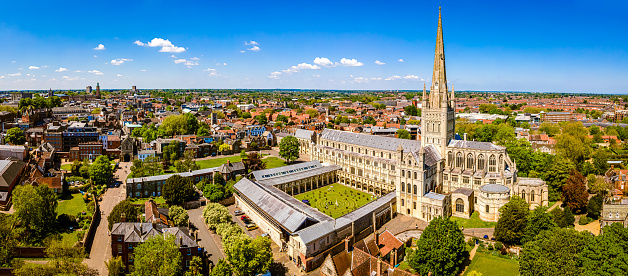 Northern side of city of Truro and cathedral, in Cornwall