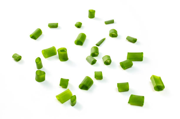istock Spring chopped onions. Green onion isolated. 1325740686