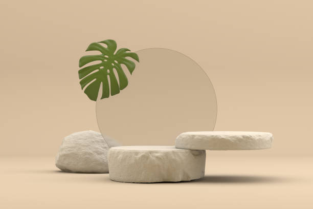 istock Abstract Podium, Rock Stone Platform, Monstera, Minimal Product Presentatiton 1325742894