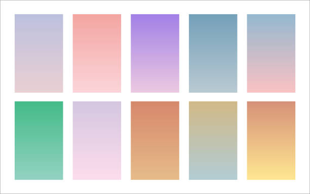zestaw nowoczesnych, miękkich kolorów gradientowych tła - blade stock illustrations