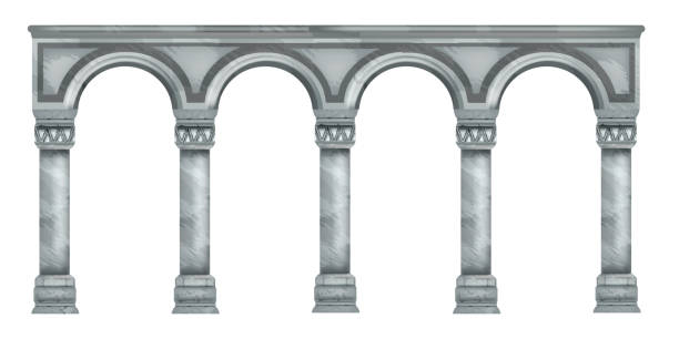 istock Vector marble column illustration, roman stone arch, ancient Greek temple pillar isolated on white. 1325751426