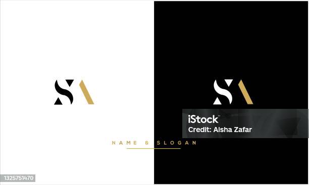 Monogram Typescript Sa As Abstract Letters Logo Monogram Stock Illustration - Download ...
