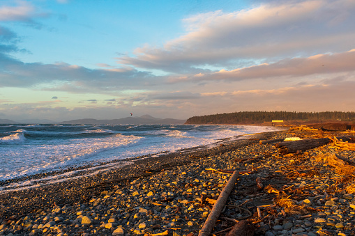 Beautiful sunset at Whidbey Island beach, Washington, USA