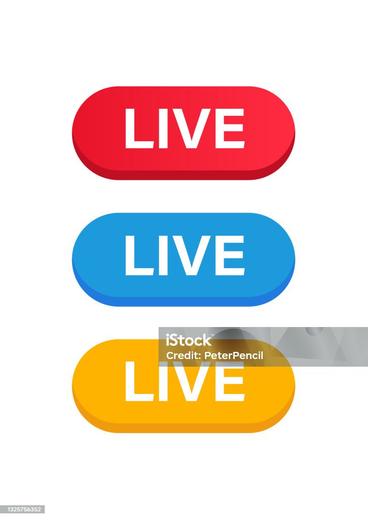 Alive Button Live Button Color Set Vector Stock Illustration Stock Illustration ...