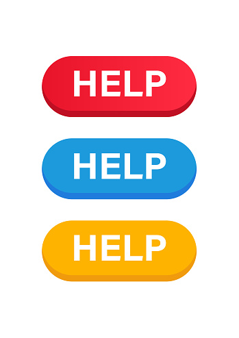Help Button Back Help Button Color Set Vector Stock Illustration Stock Illustration ...