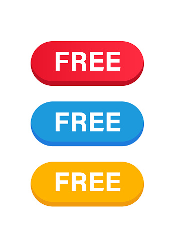 Free Button Color Set. Vector Stock Illustration