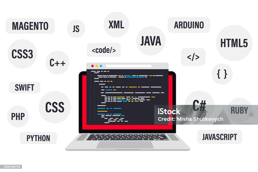 Vetores de Programação E Codificação No Computador Portátil Melhores ...