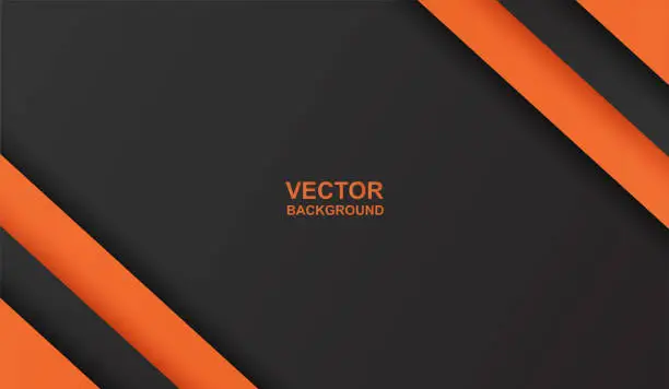 Vector illustration of Abstract. orange,black overlap shape background. Halloween theme