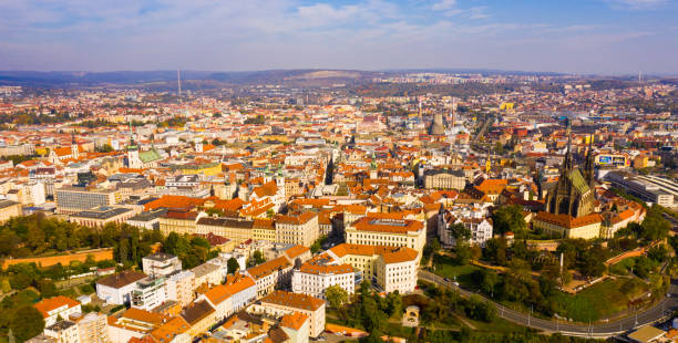istock Panoramic view from the drone on the city Brno. Czech Republic 1325765848