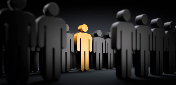 istock Golden man icon in the crowd 1325767690