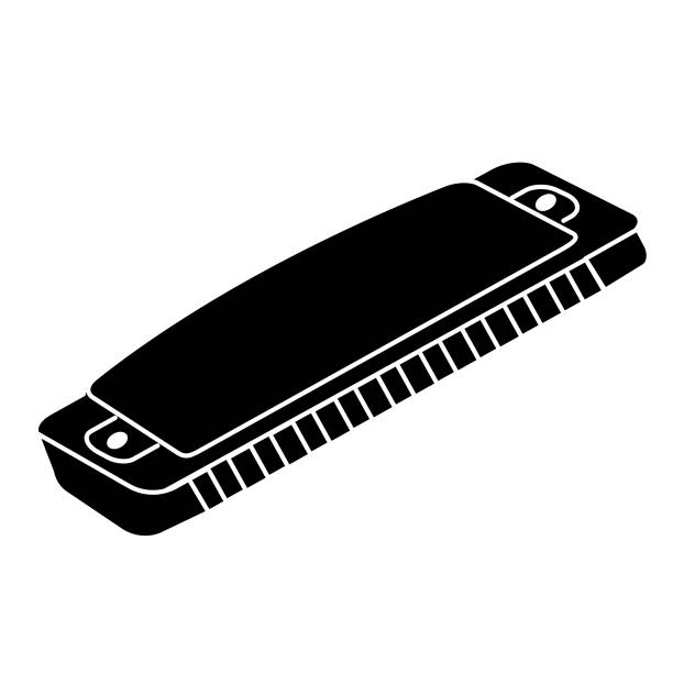 Thin line icon of a harmonica music instrument on white background Vector illustration of musical instrument on white background. No white box behind icon. Fully editable. Simple icons. Vector eps 10 and high resolution jpg in download. harmonica stock illustrations