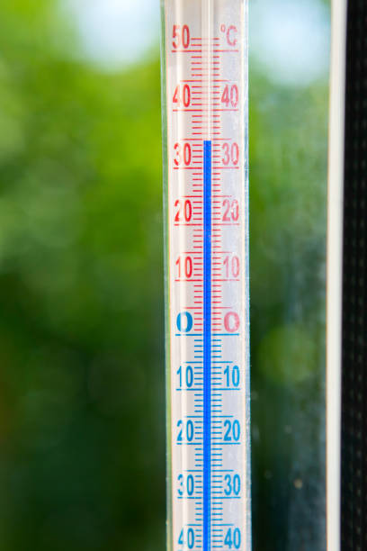 istock A Celsius thermometer on a window frame shows high temperatures of 35 degrees during an abnormal heat outside close-up. 1325776038
