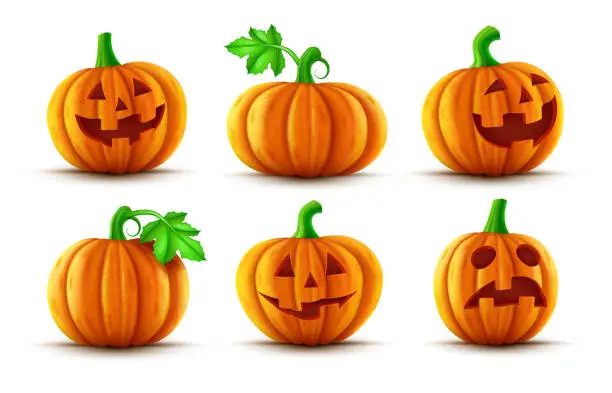 Vector illustration of Pumpkin Halloween Set