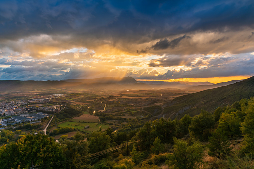 Jaca skyline in Huesca near Pyrenees at Spain