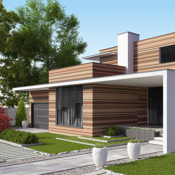 istock Modern Luxurious Villa with garden. Real estate concept. 1325779585