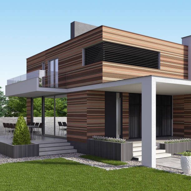 istock Modern Luxurious Villa with garden. Real estate concept. 1325779731