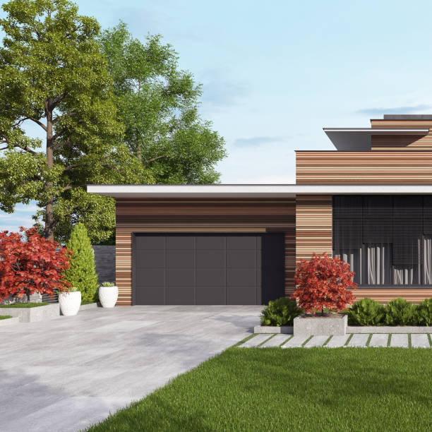 istock Modern Luxurious Villa with garden. Real estate concept. 1325779732
