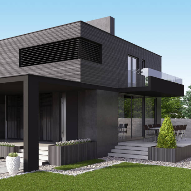 istock Modern Luxurious Villa with garden. Real estate concept. 1325779866