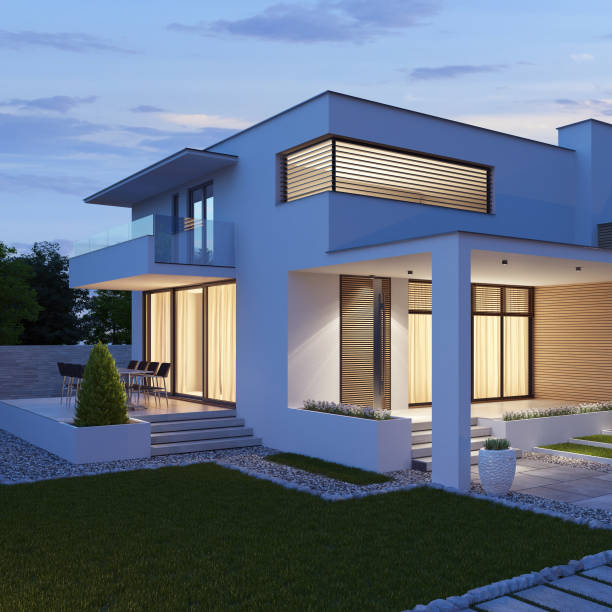 istock Modern Luxurious Villa with garden. Real estate concept. 1325779867