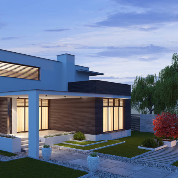 istock Modern Luxurious Villa with garden. Real estate concept. 1325779870